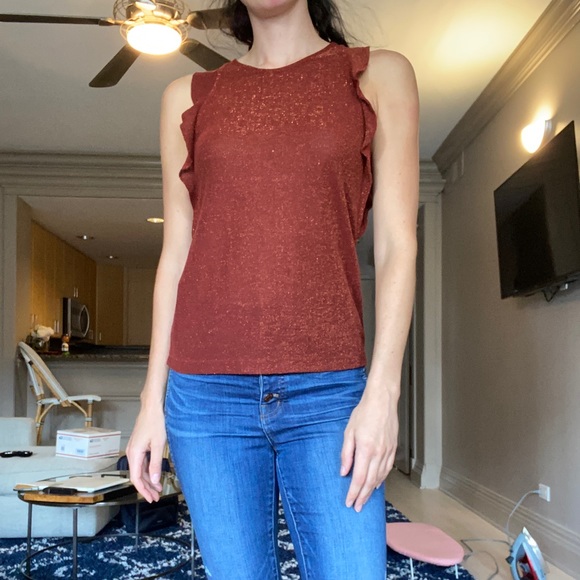 Madewell Copper Rust Sparkle Top - Picture 2 of 7